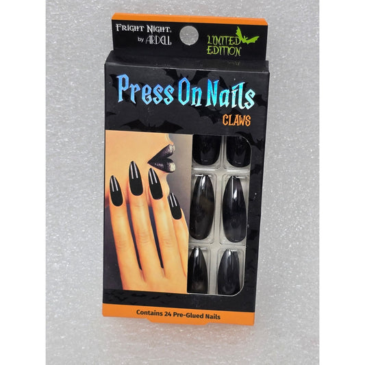 Fright Night Ardell Limited Edition Press On Nails Claws 24 Black Oval Shape