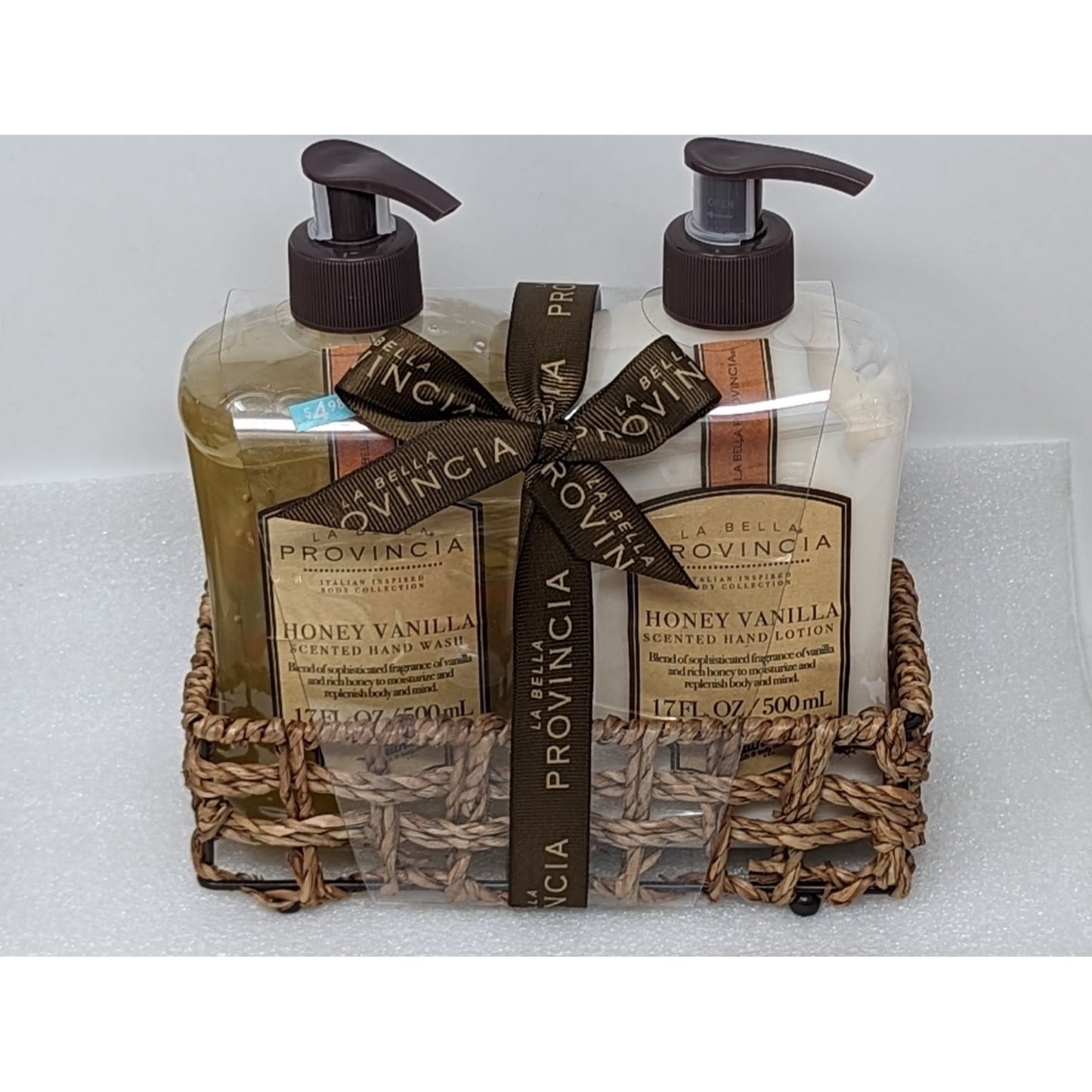 La Bella Provincia Gift Set Honey Vanilla Scented Hand Wash & Lotion 17 oz each