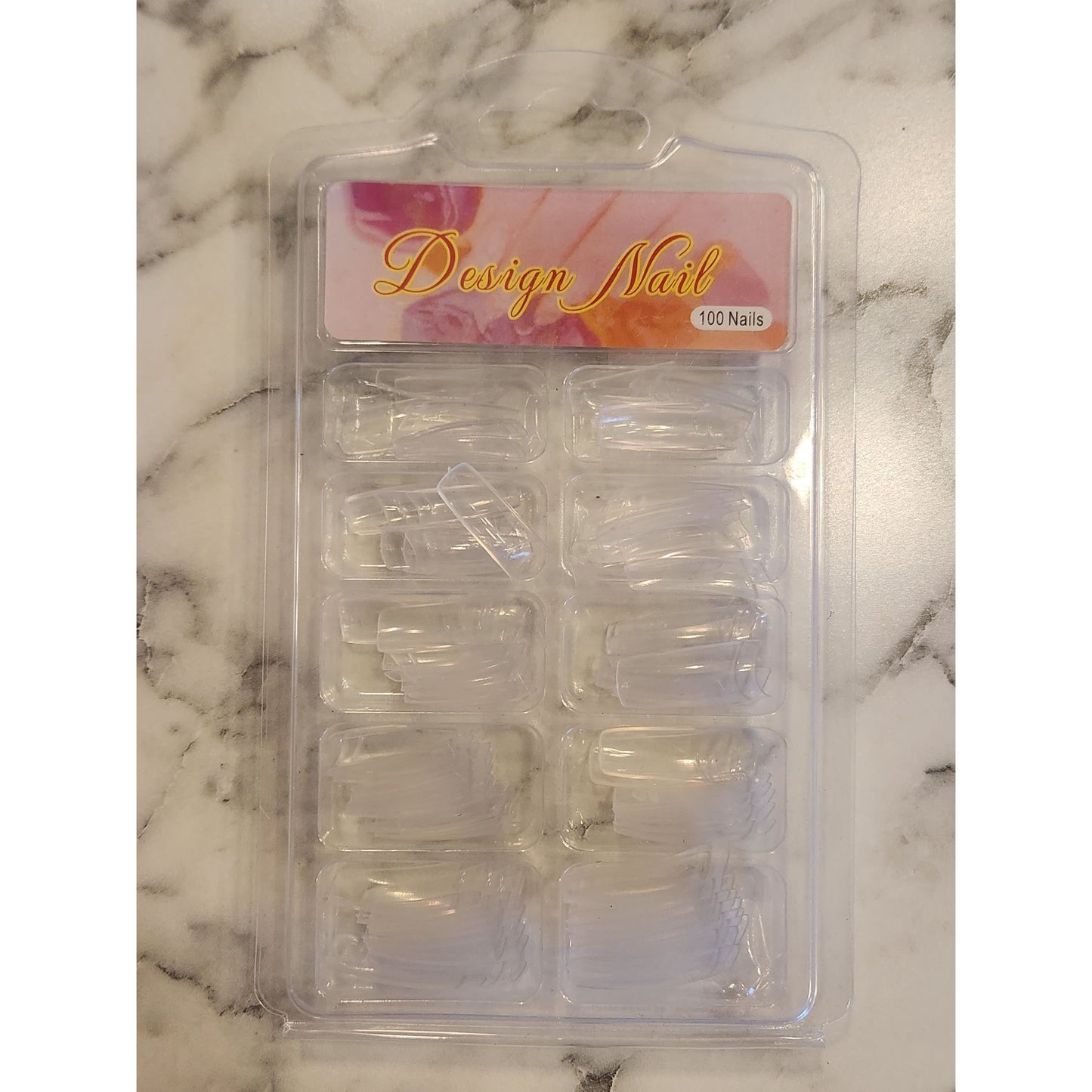 Design Nail Clear Acrylic False Nails Set Of 100 Pieces