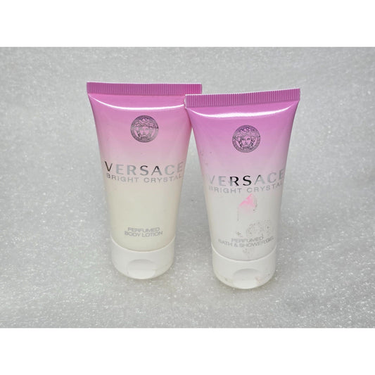 Versace Bright Crystal Perfumed Body Lotion & Bath & Shower Gel Set 1.7 oz Each