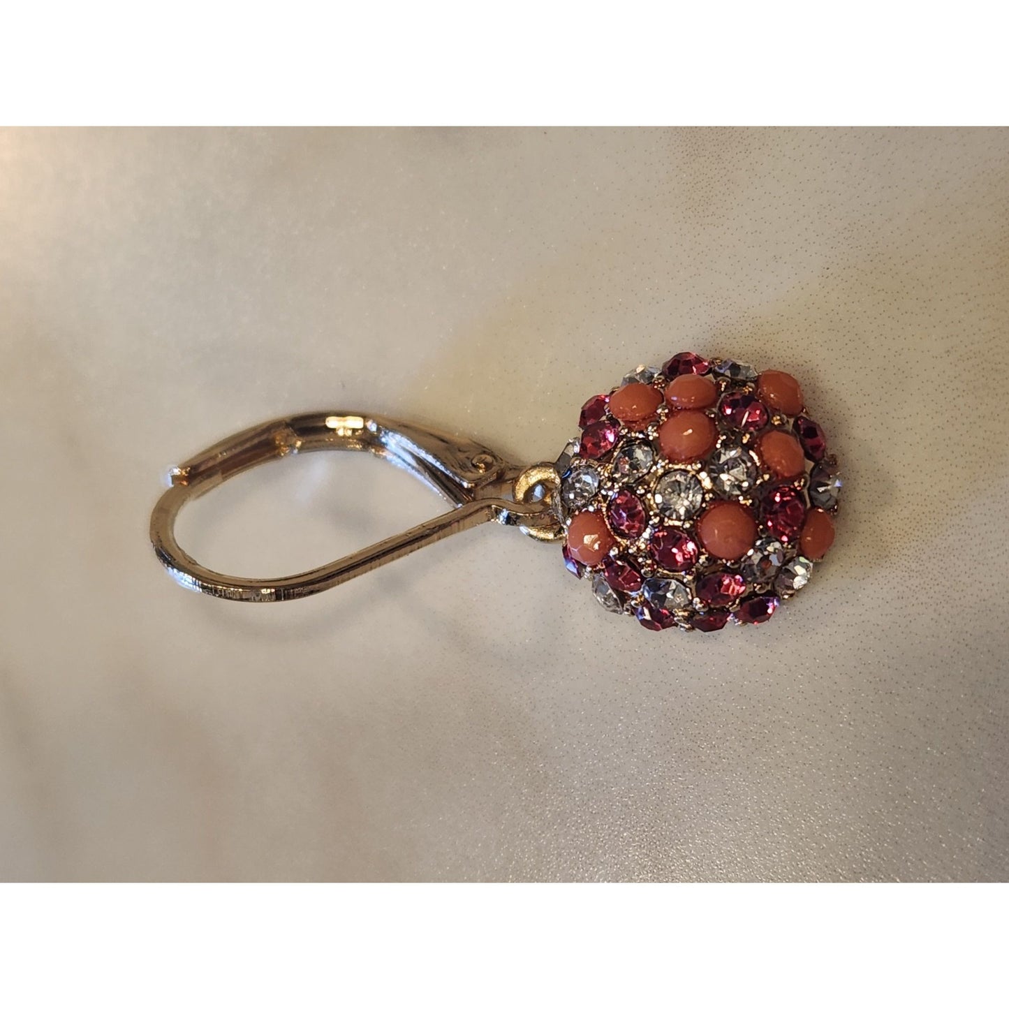 Gloria Vanderbilt Gold-Tone Leverback Earrings With Multi-Colored Rhinestone Ball Accents