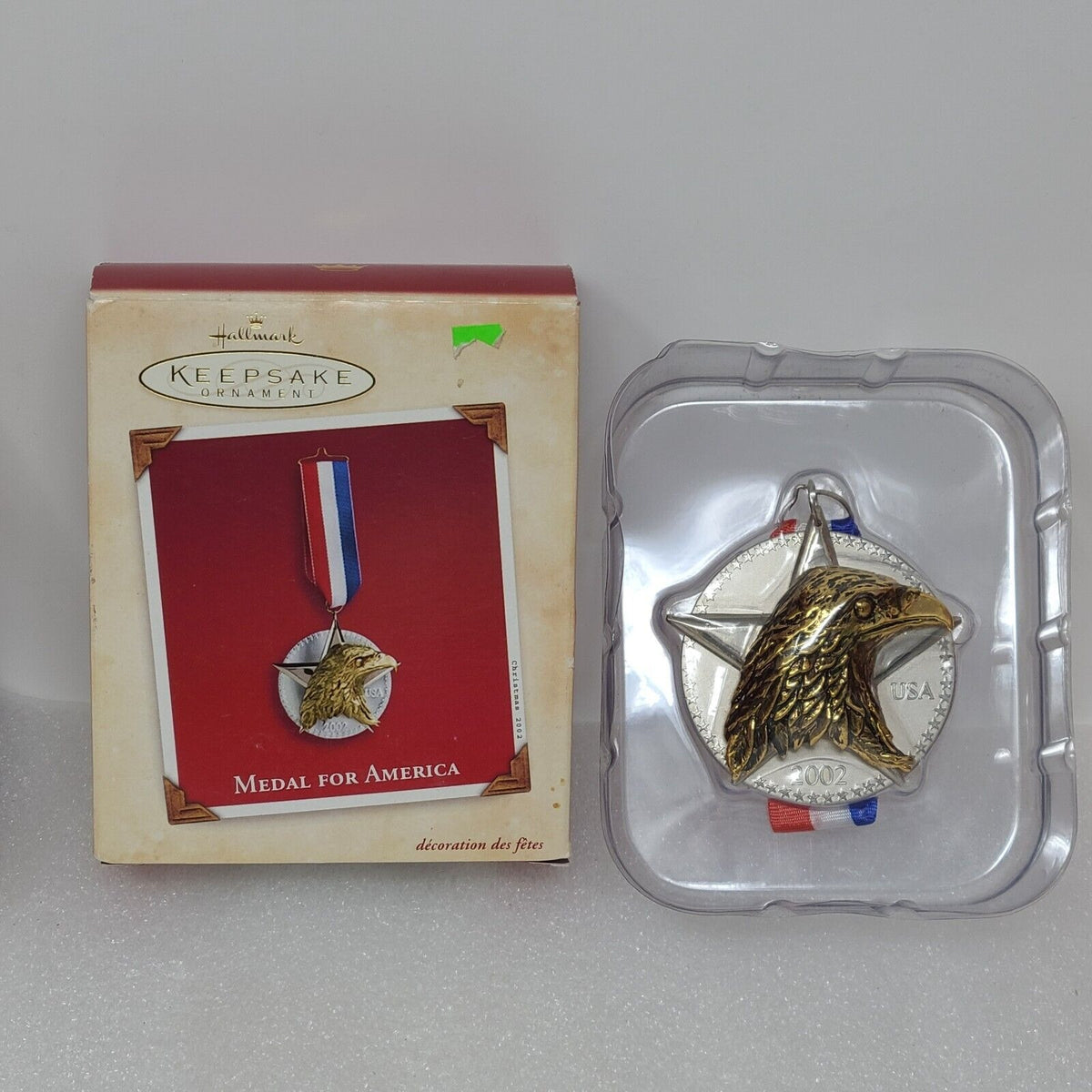 Vintage Hallmark Keepsake Ornament Medal for America Military Christmas Holiday