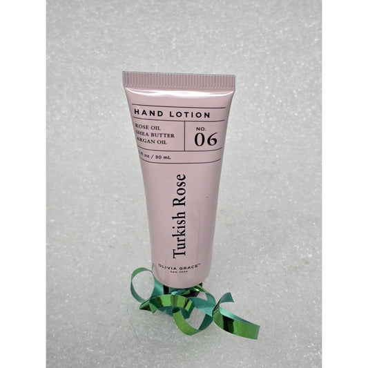Olivia Grace Turkish Rose Hand Lotion 1 Oz No. 06 Rose Oil Shea Butter Argan Oil