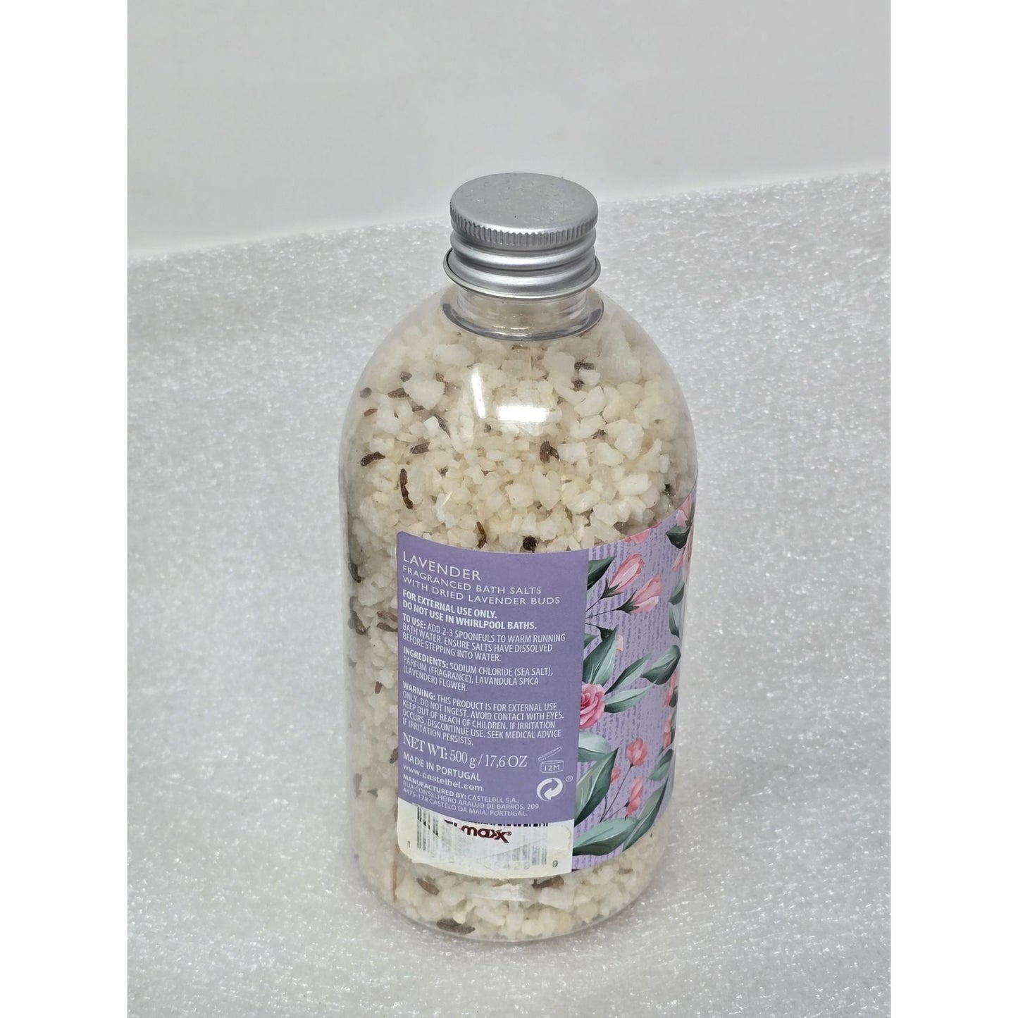 Castelbel Porto Lavender Fragranced Bath Salts With Dried Lavender Buds 17.6 oz