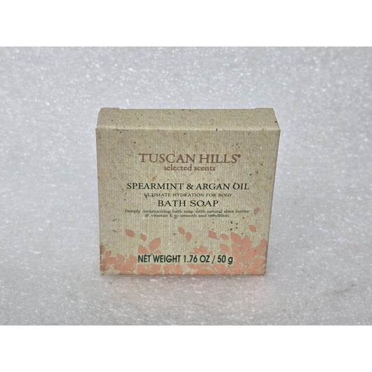 Tuscan Hills Spearmint & Argan Oil Bath Soap 1.76 Oz Ultimate Hydration Travel