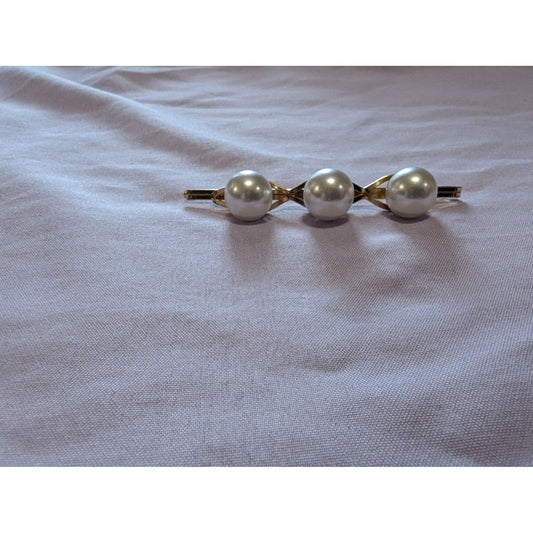 Vintage Faux Pearl Gold-Tone Hair Bobby Pin For Women