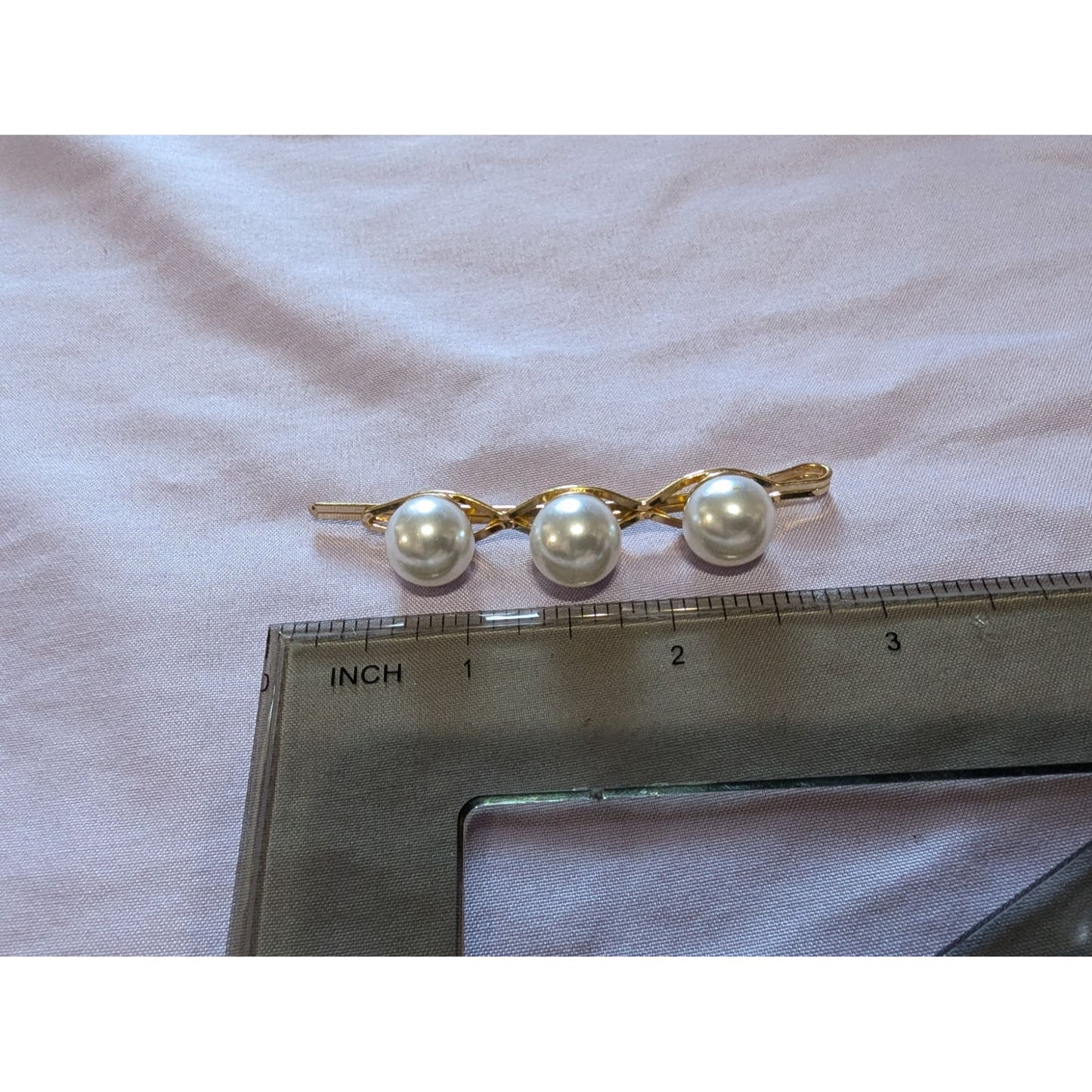 Vintage Faux Pearl Gold-Tone Hair Bobby Pin For Women