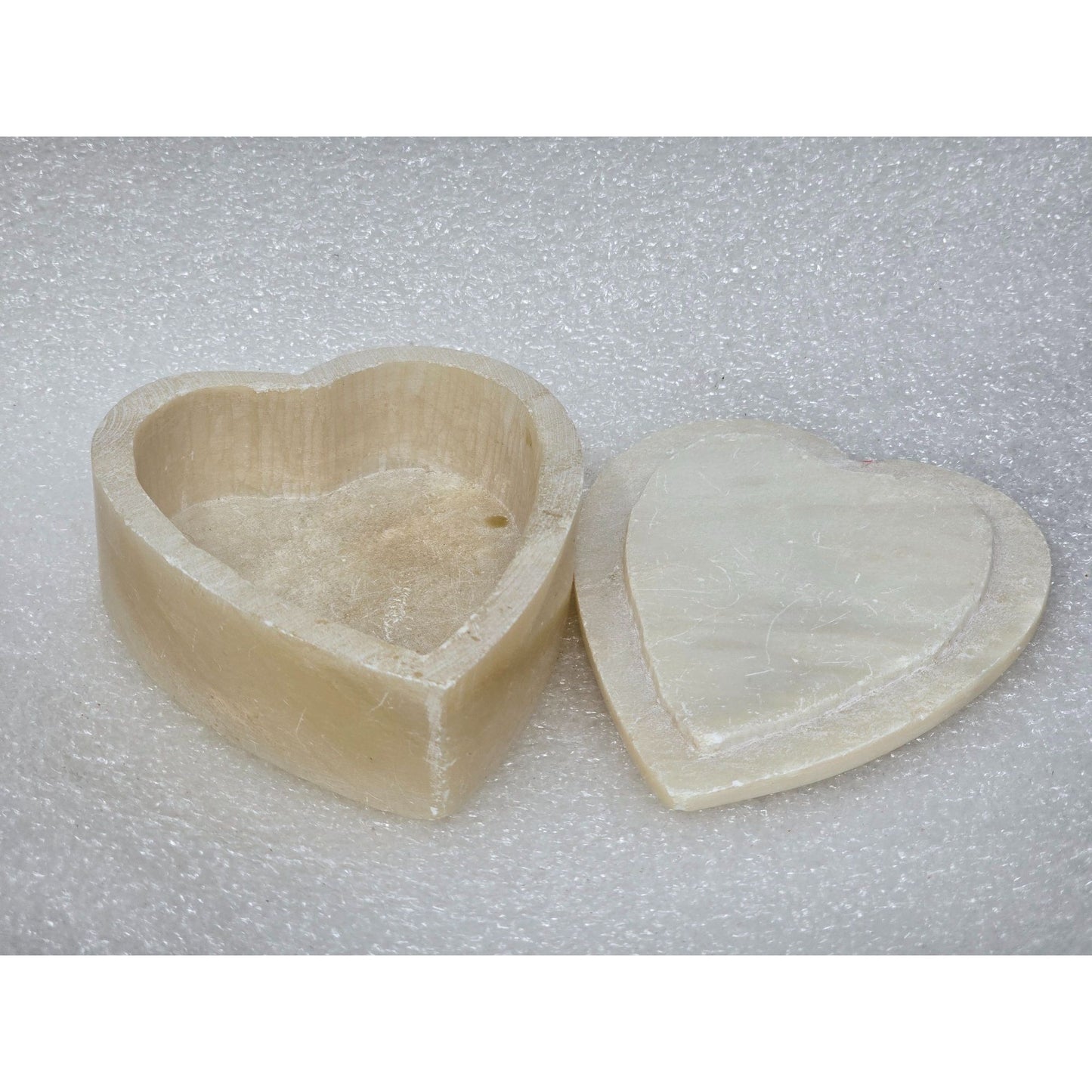 Elegant Moments Handcrafted Genuine Soapstone Heart Trinket Box Inlaid Floral