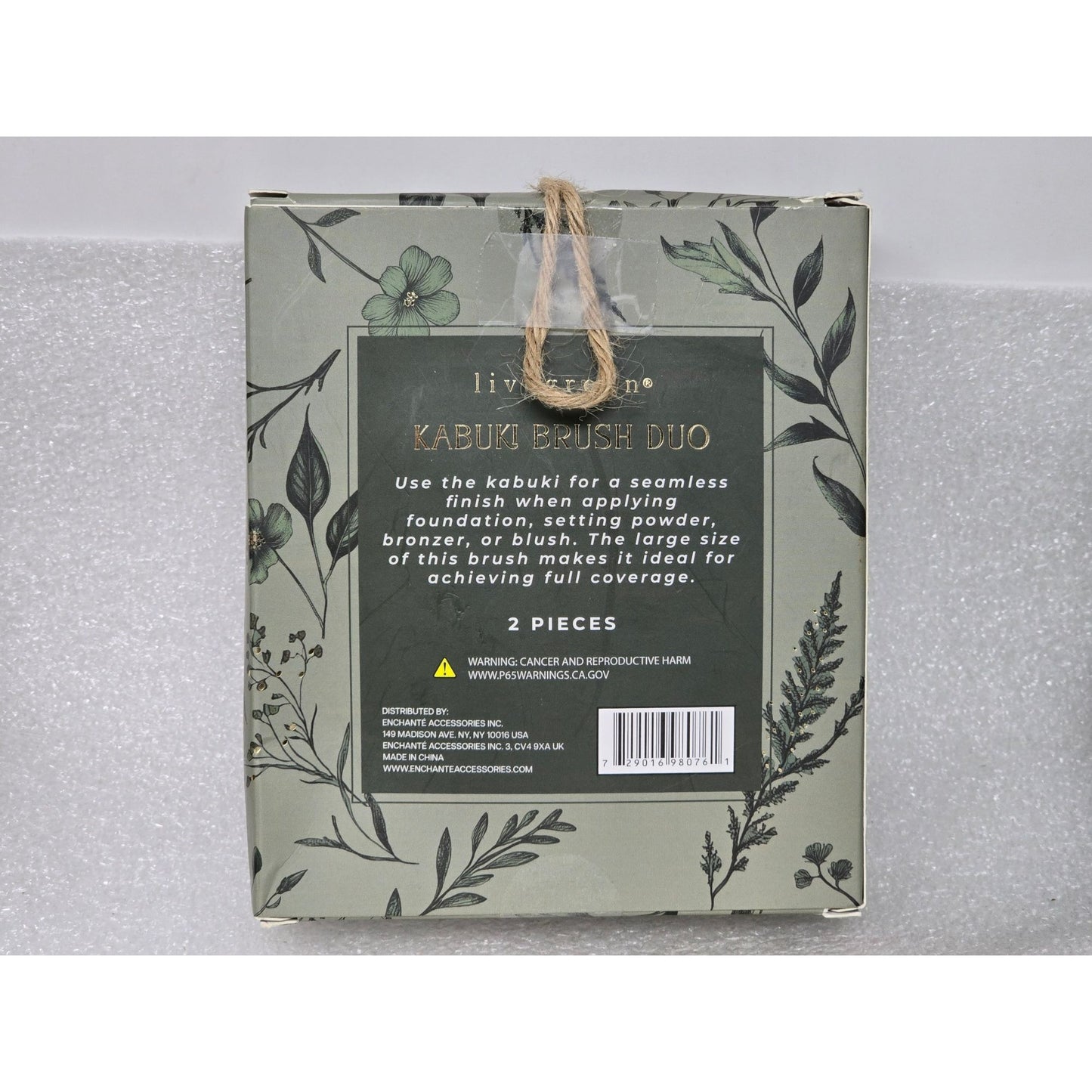 Livegreen Kabuki Brush Duo Set Ideal for Foundation Powder Bronzer Or Blush