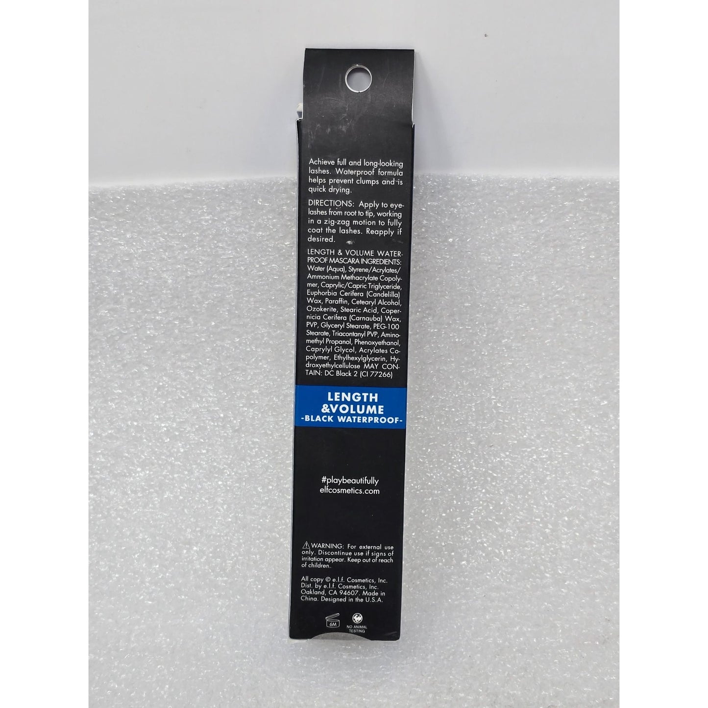 E.L.F. Length & Volume Black Waterproof Mascara 0.25 Fl Oz