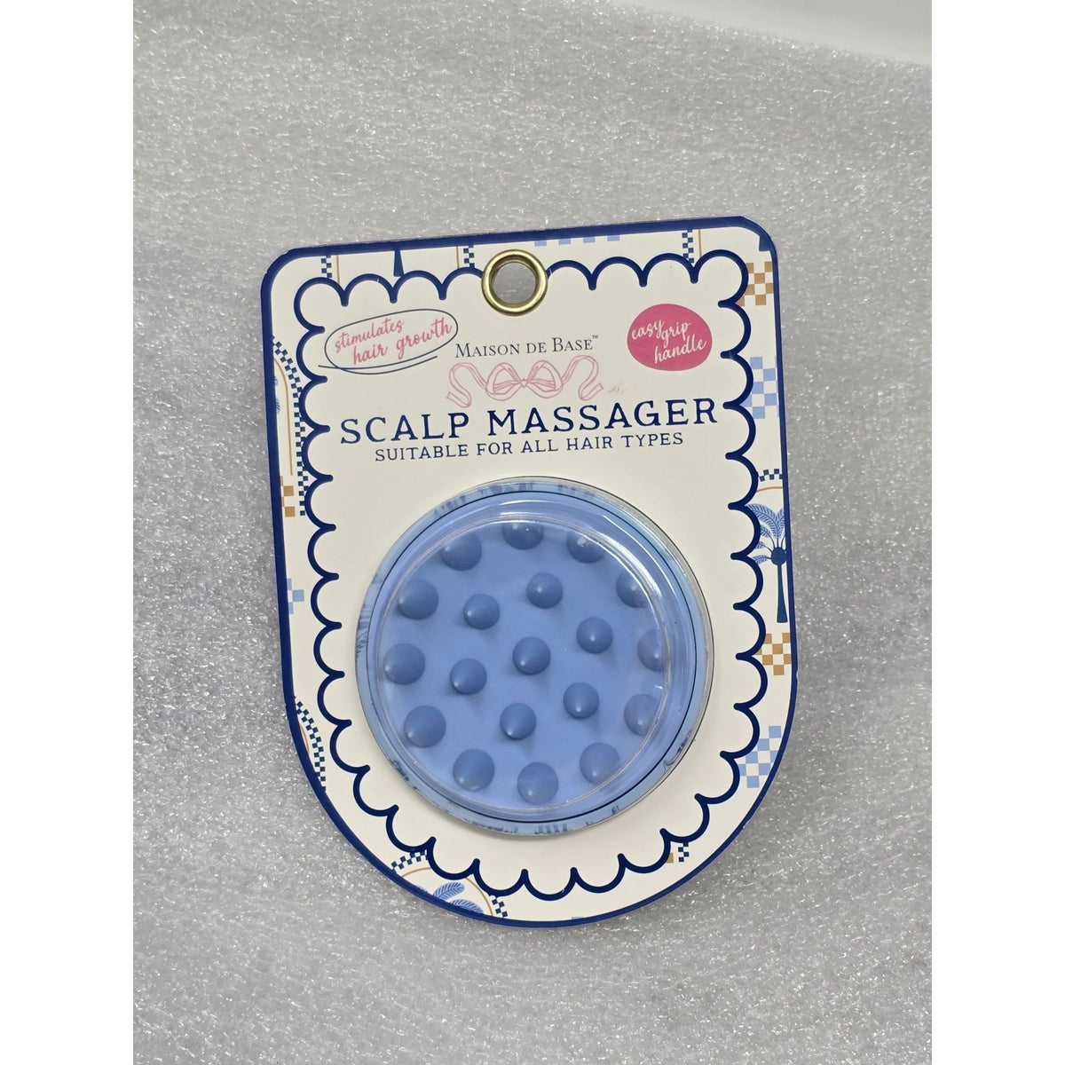 Maison De Base Scalp Massager For Hair Growth & Relaxation Blue Easy Grip Handle