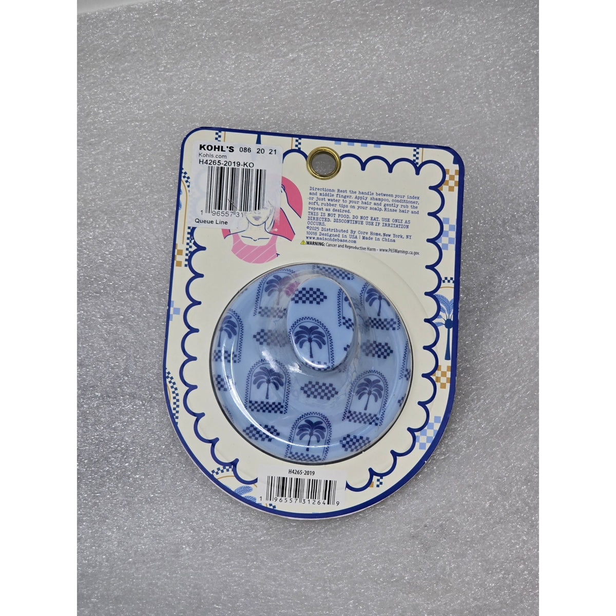 Maison De Base Scalp Massager For Hair Growth & Relaxation Blue Easy Grip Handle
