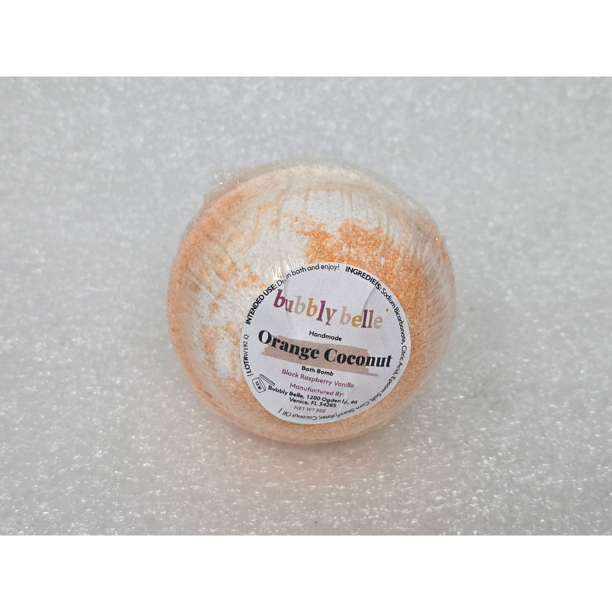 Bubbly Belle Orange Coconut Bath Bomb Moisturizing Black Raspberry Vanilla