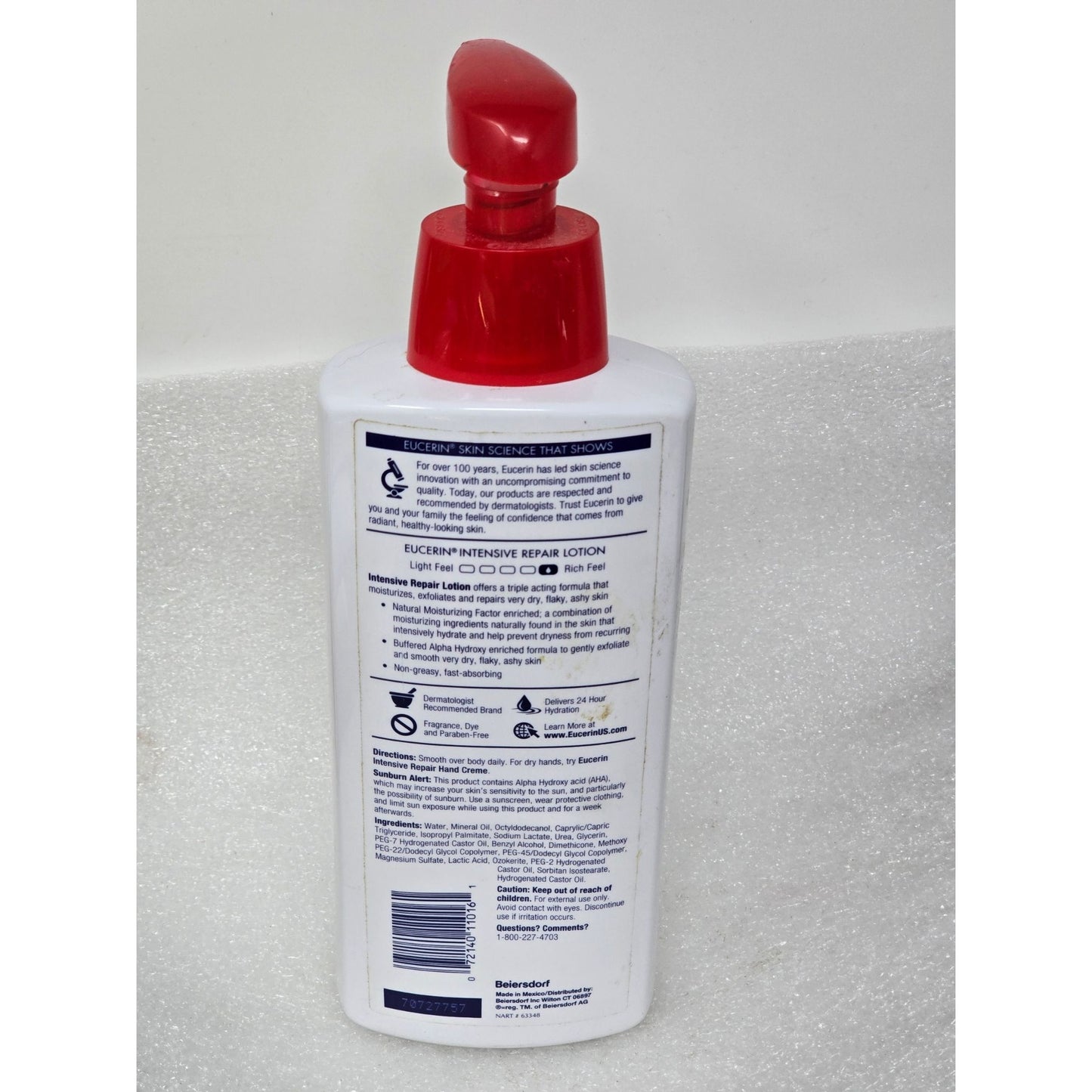 Eucerin Intensive Repair Rich Feel Lotion 16.9 oz Fragrance Free For Dry Skin