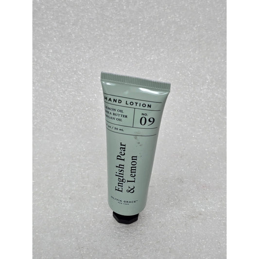Olivia Grace English Pear & Lemon Hand Lotion 09 1oz Tube Shea Butter Argan Oil