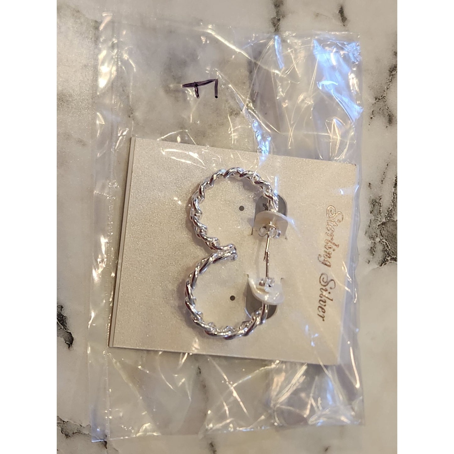 Sterling Silver Twisted Rope Hoop Earrings