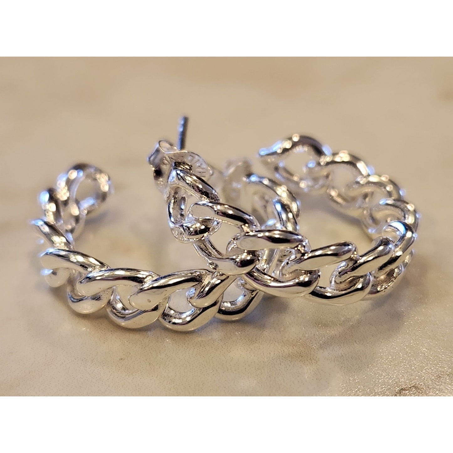 Sterling Silver Twisted Rope Hoop Earrings