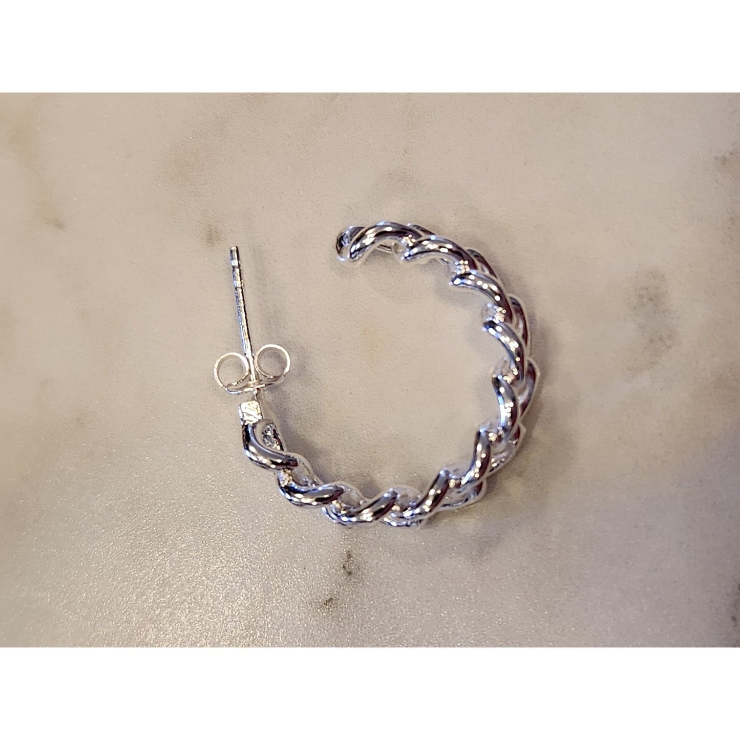 Sterling Silver Twisted Rope Hoop Earrings