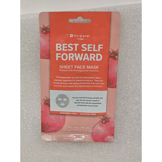 Nu-Pore Best Self Forward Sheet Face Mask Pomegranate Essence Paraben Free