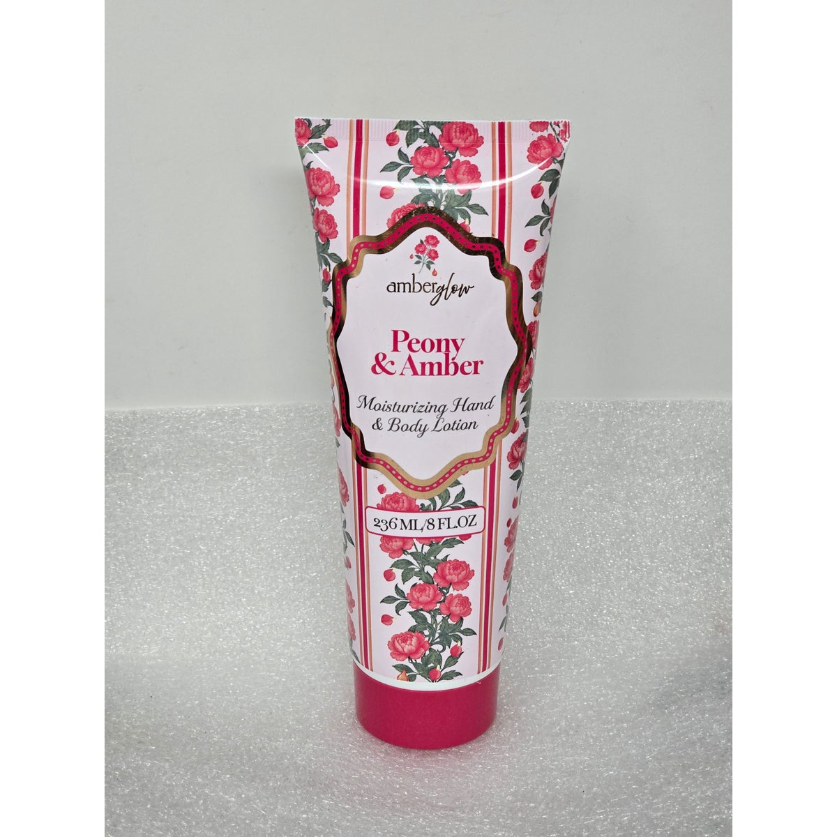 Amber Glow Peony & Amber Moisturizing Hand & Body Lotion 8 Oz Hydrating Formula