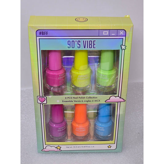 6 Pcs 90s Vibe Nail Polish Collection By Kozmic Colours Bff