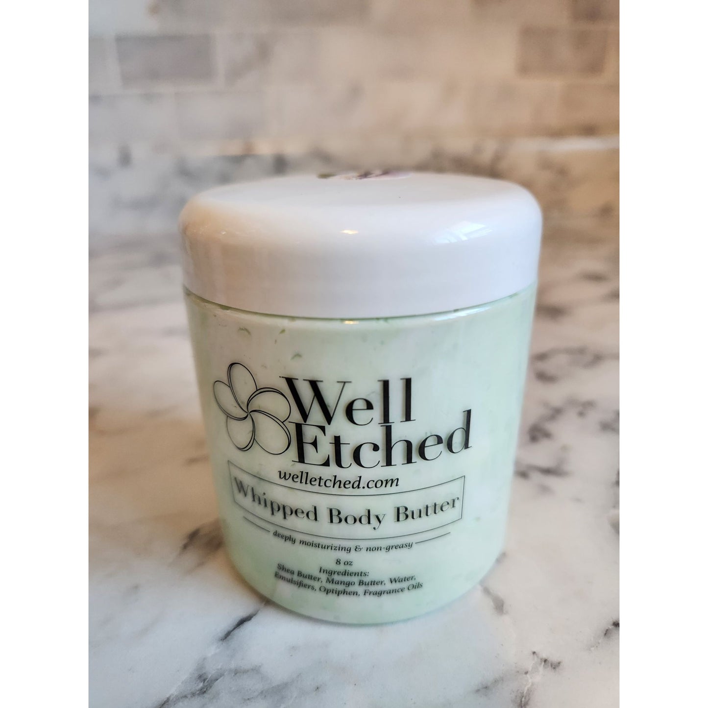 Well Etched Jasmine Whipped Body Butter 8 Oz Deeply Moisturizing Non-Greasy