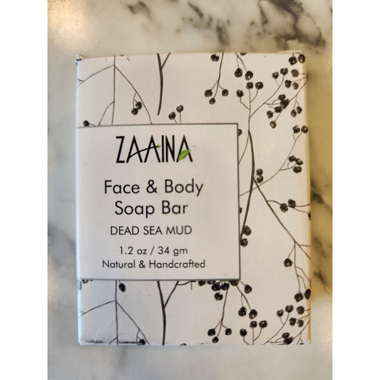 Zaaina Natural Handcrafted Face & Body Soap Bar Dead Sea Mud 1.2 Oz