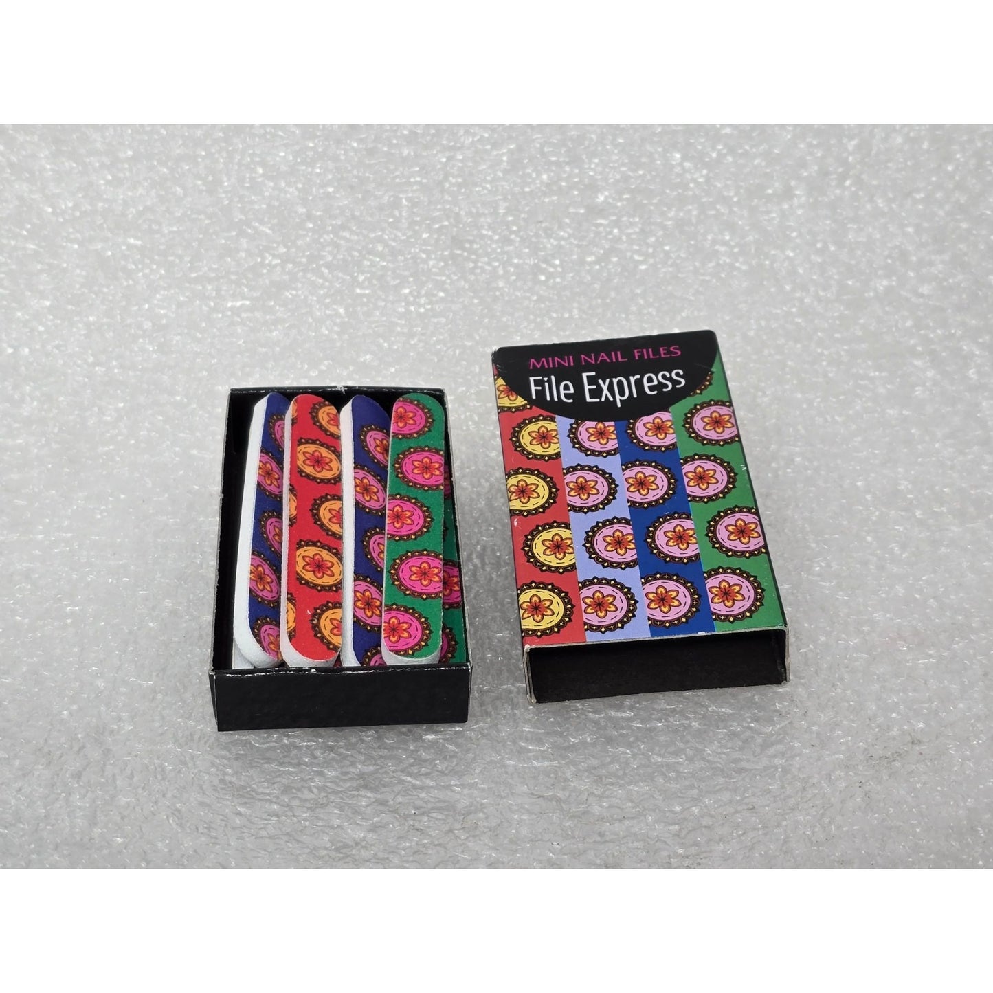 Mini Nail Files In Box With Floral Print File Express Slim & Trim 12 Pieces