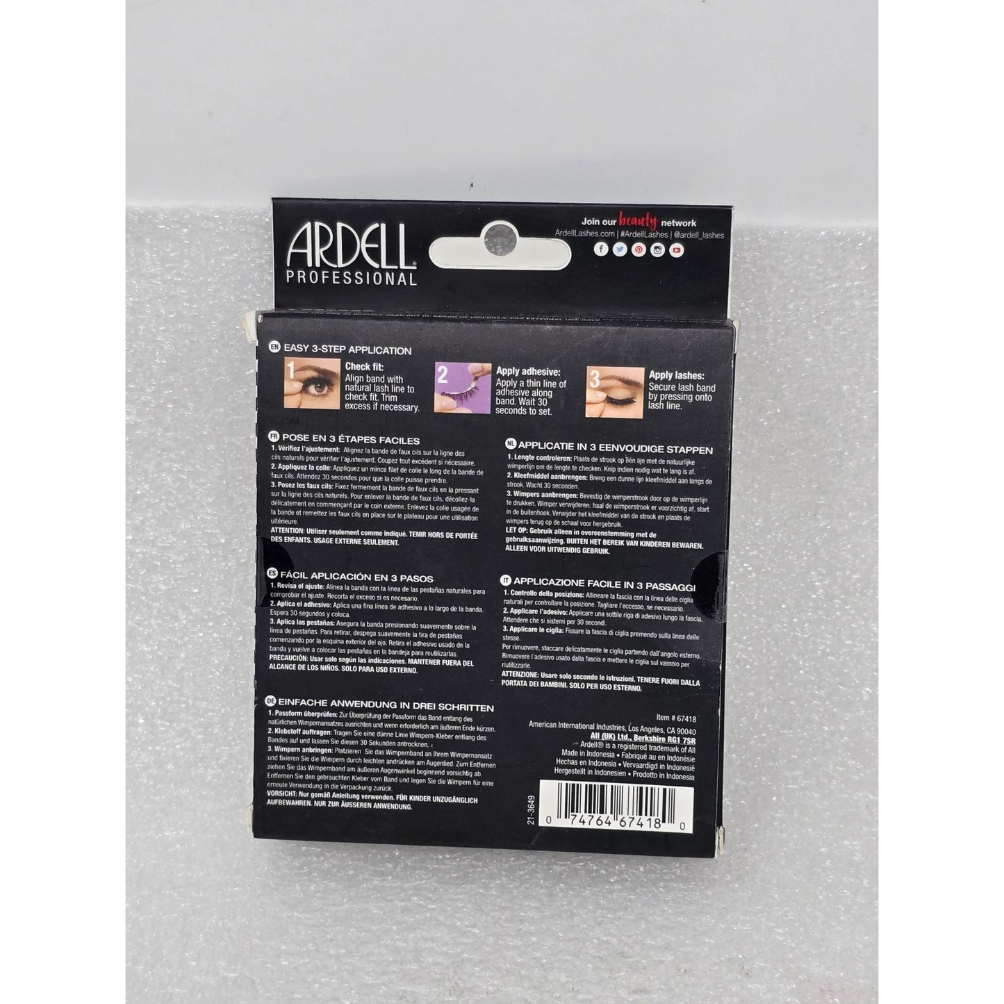 Ardell Professional Natural Eyelashes 120 Black 5 Pairs For Eye-Lifting Effect