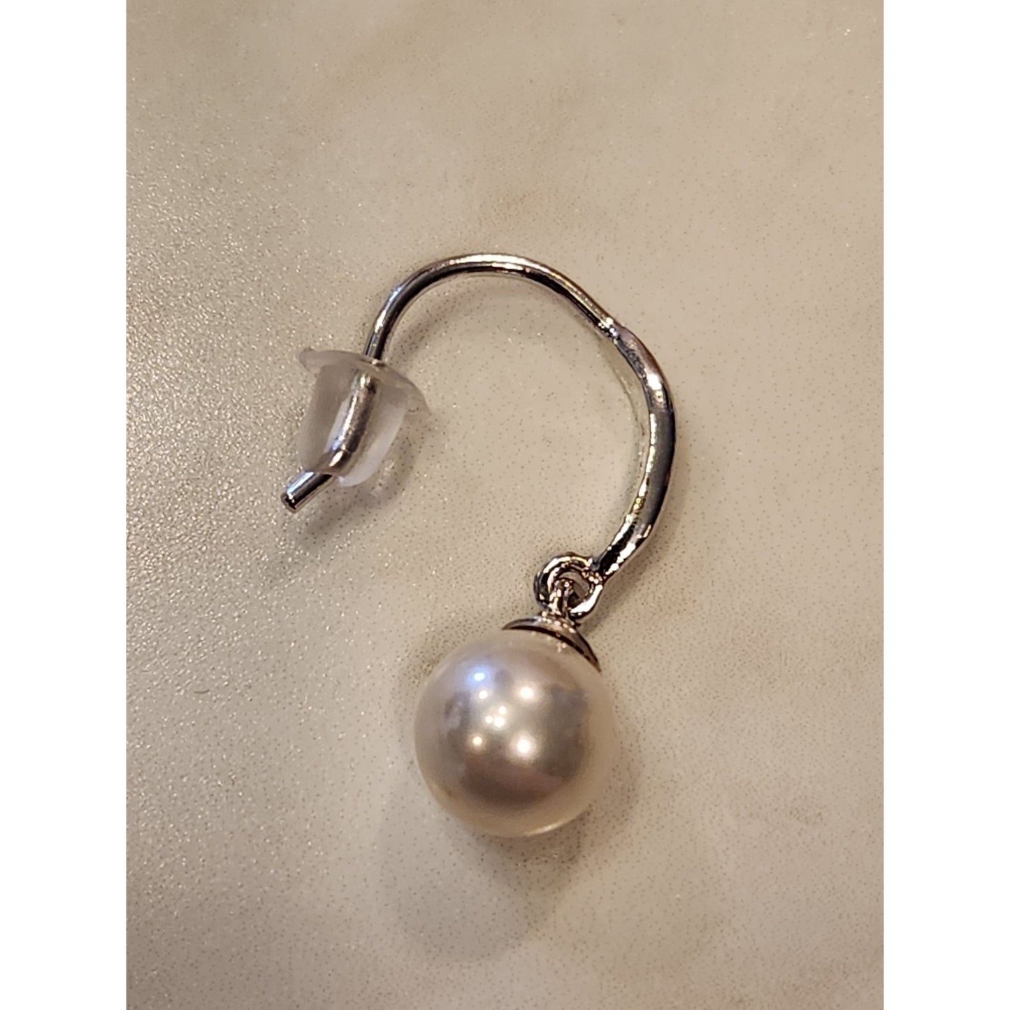 Sterling Silver Drop Earrings With Faux Pearl Accents For Women