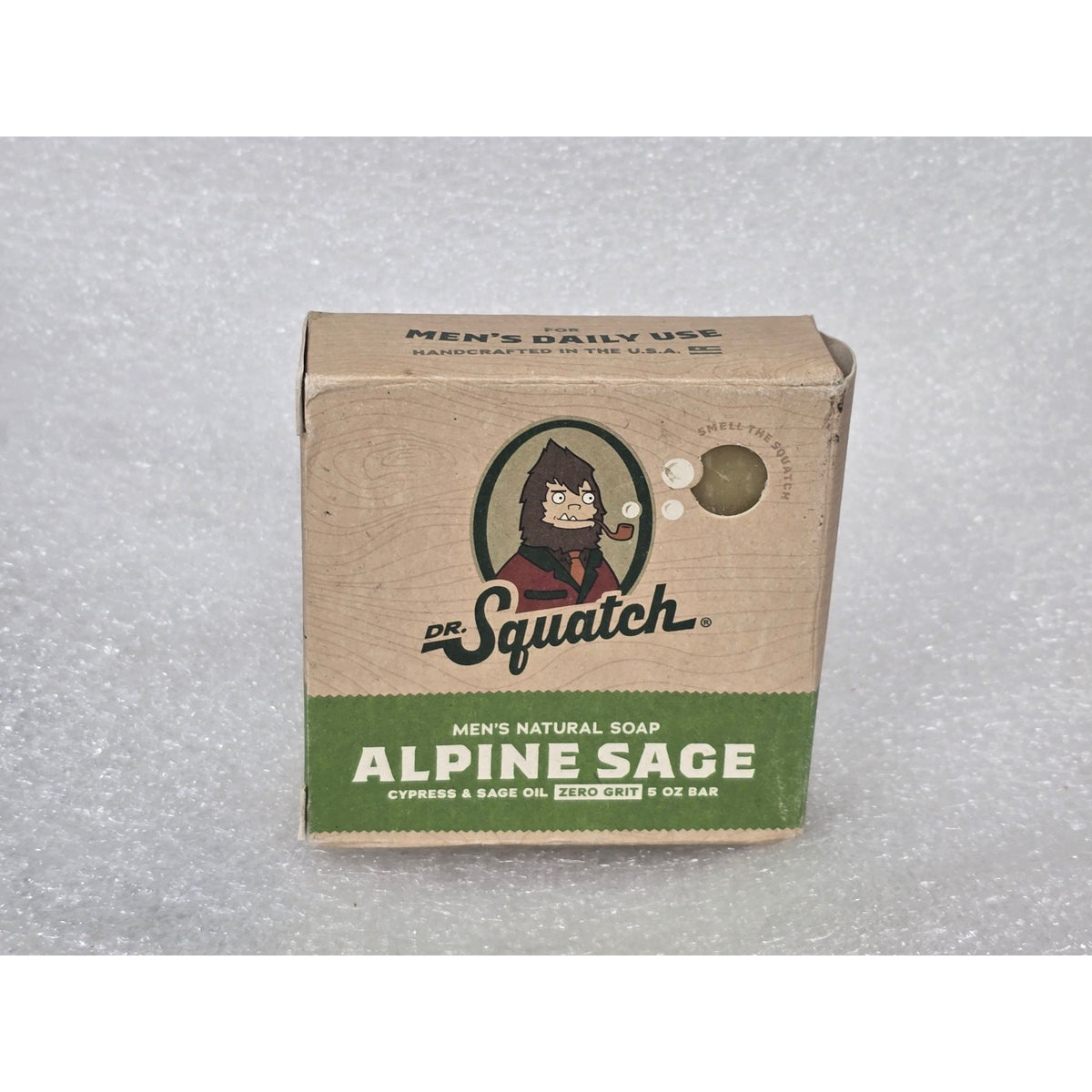 Dr. Squatch Alpine Sage Men's Natural Soap Bar 5 Oz Zero Grit Handcrafted USA