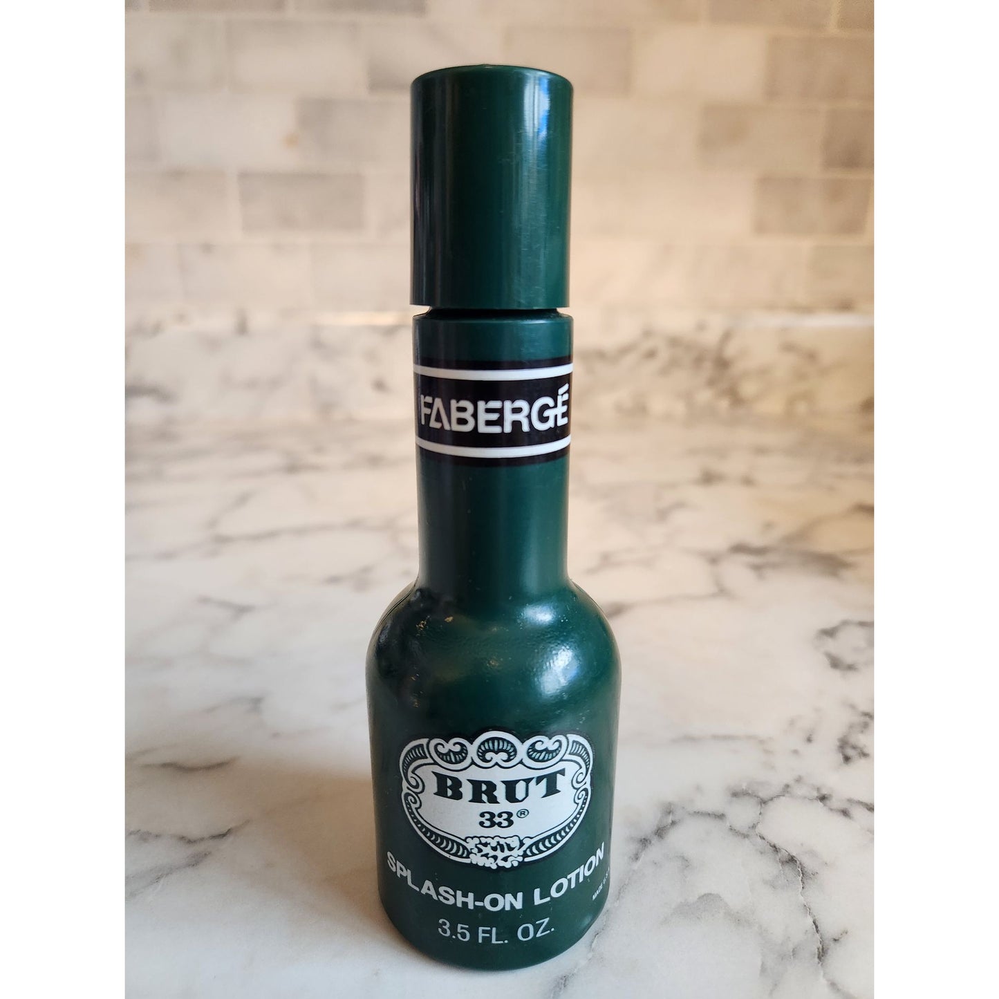 Faberge Brut 33 Splash-On Lotion 3.5 Fl Oz Vintage Bottle