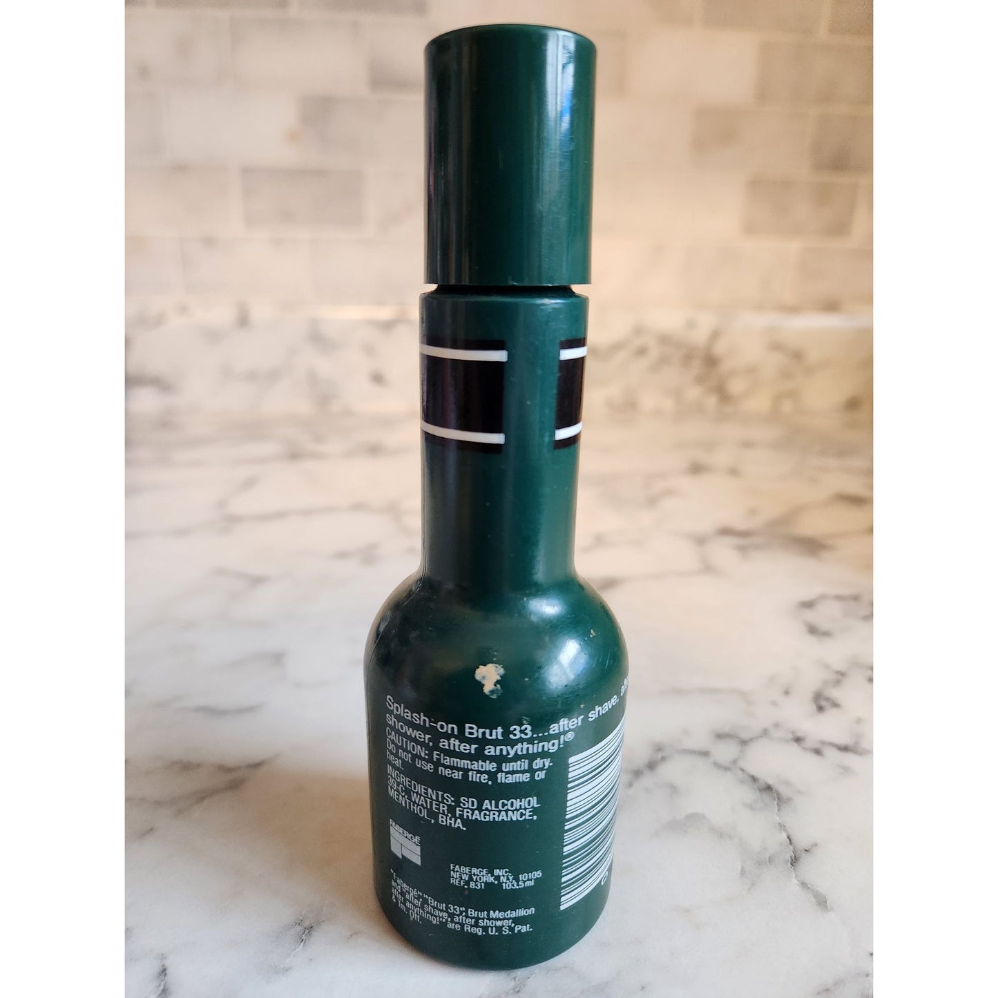 Faberge Brut 33 Splash-On Lotion 3.5 Fl Oz Vintage Bottle