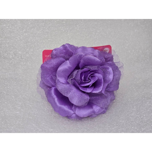 Mix & Co. Purple Flower Hair Clip & Ponytail Holder