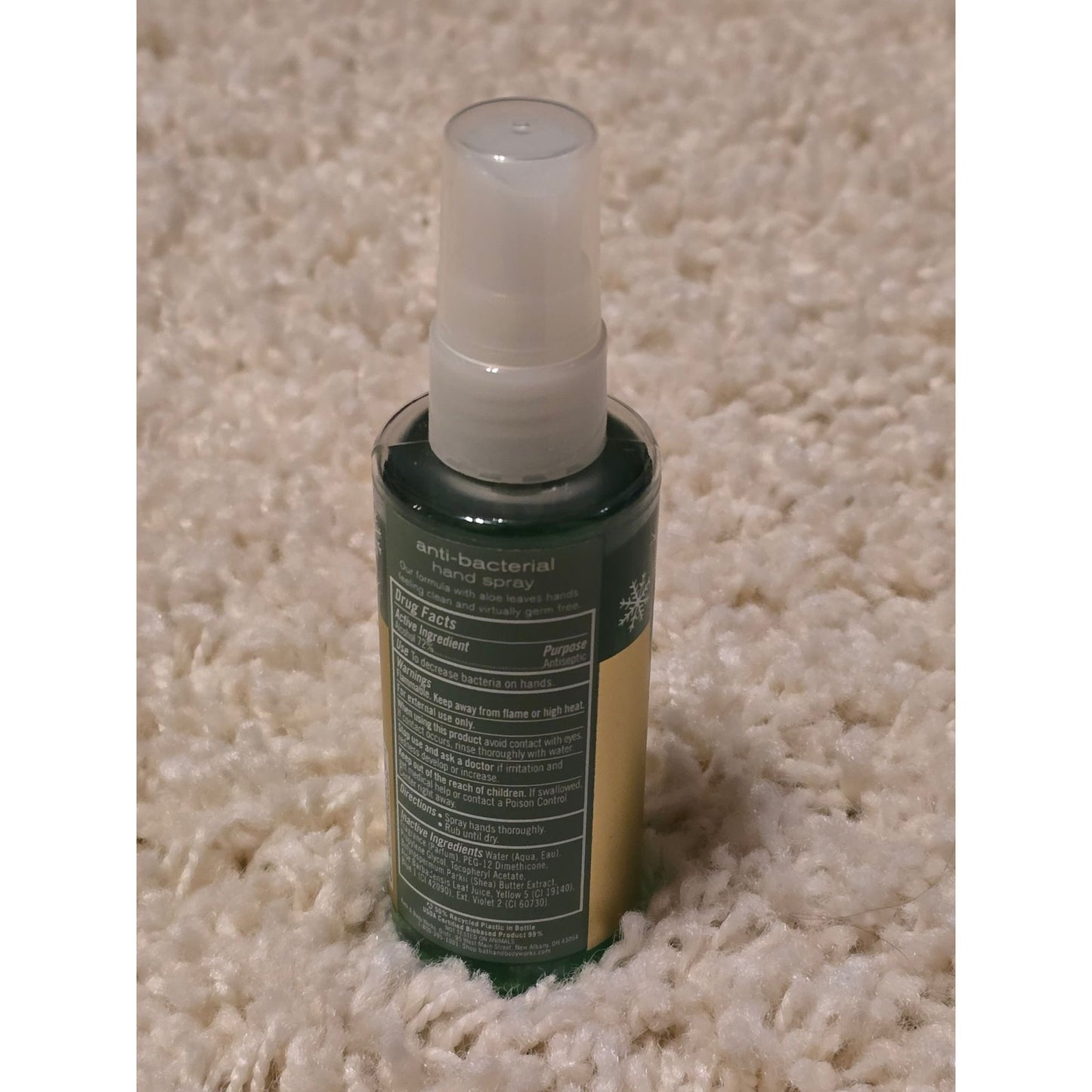 Bath & Body Works Vanilla Bean Noel Anti-Bacterial Hand Spray 3 Fl Oz