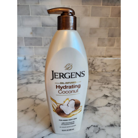 Jergens Hydrating Coconut Oil-Infused Moisturizer 16.8 Oz For Visibly Soft Skin