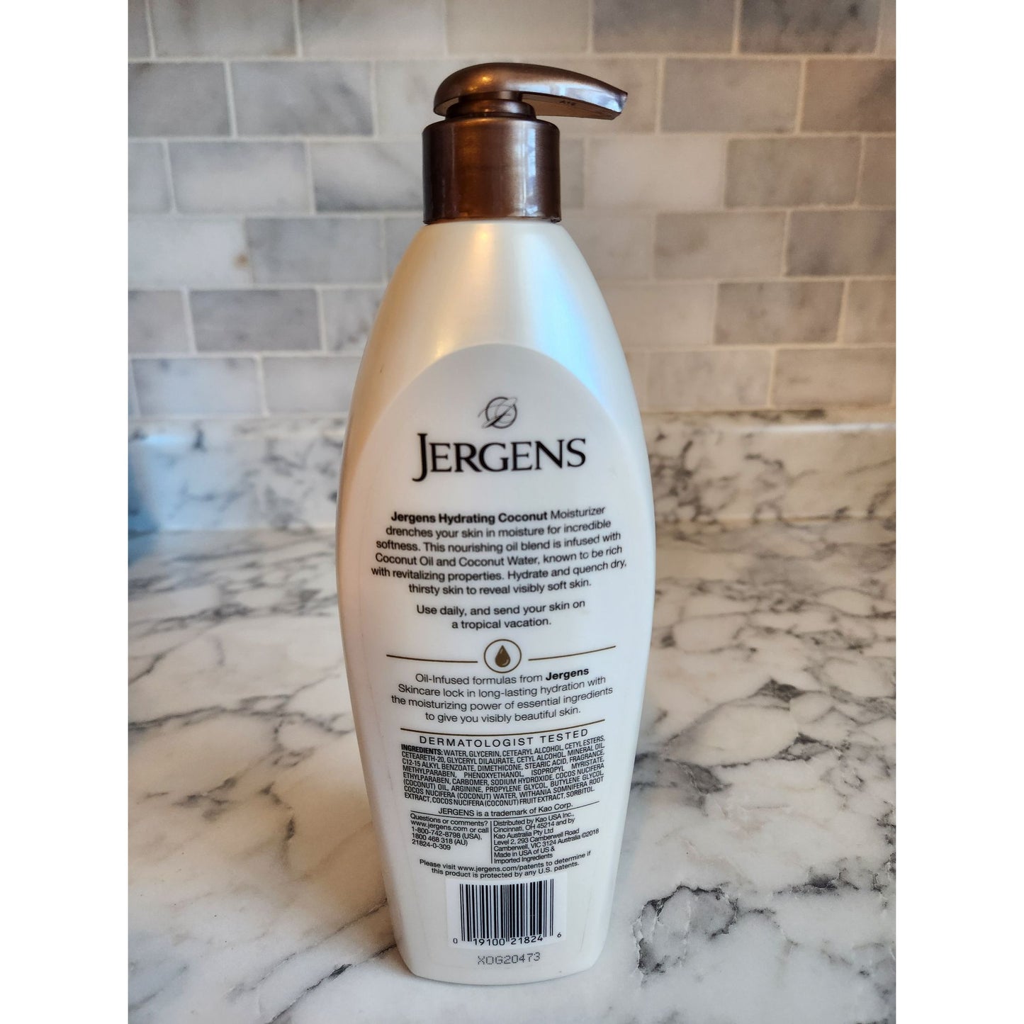 Jergens Hydrating Coconut Oil-Infused Moisturizer 16.8 Oz For Visibly Soft Skin