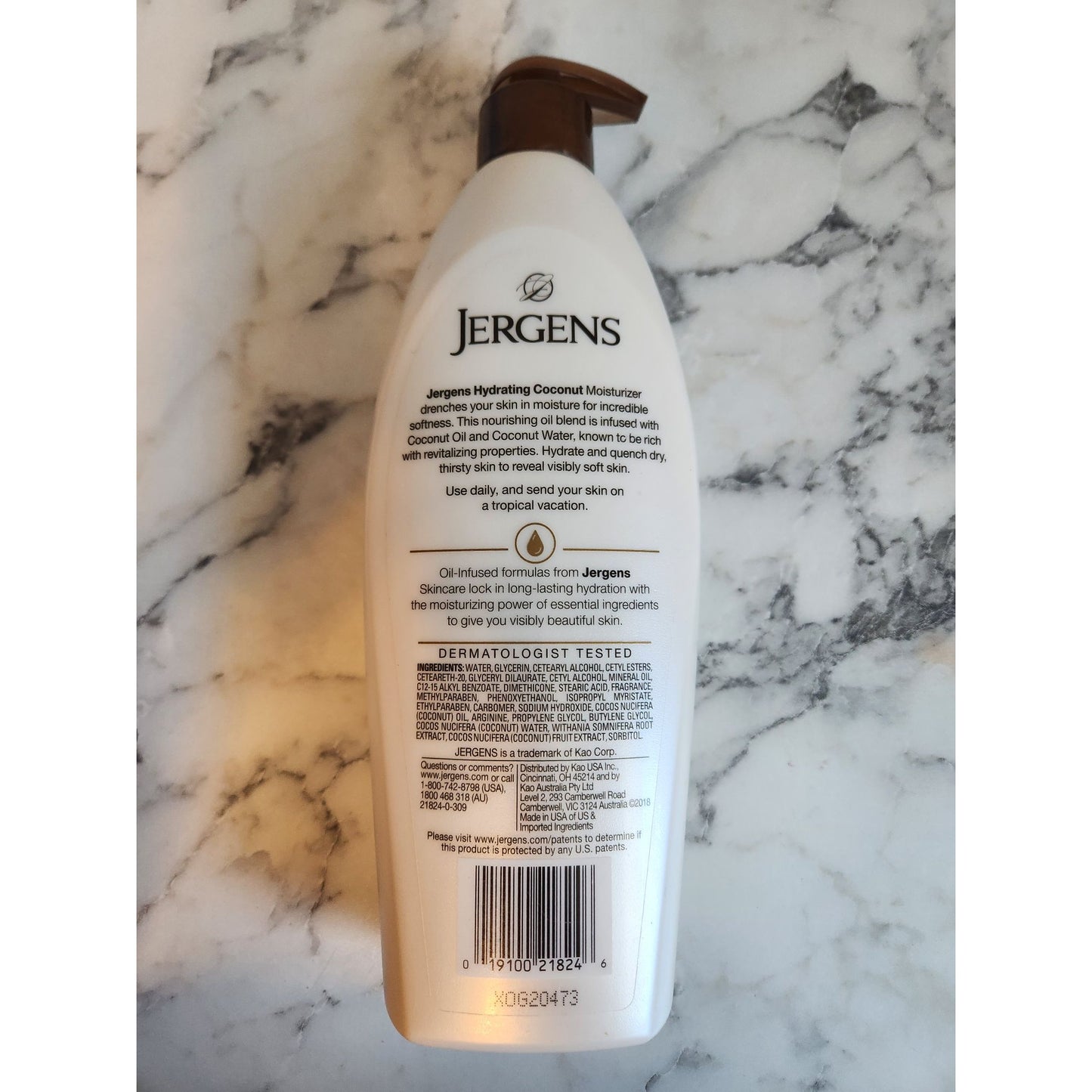 Jergens Hydrating Coconut Oil-Infused Moisturizer 16.8 Oz For Visibly Soft Skin