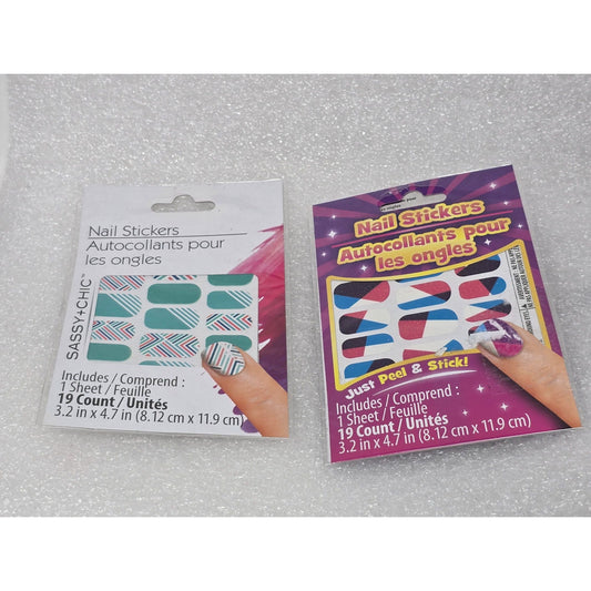 Sassy + Chic Nail Stickers 19 Count Set of 2 Packs