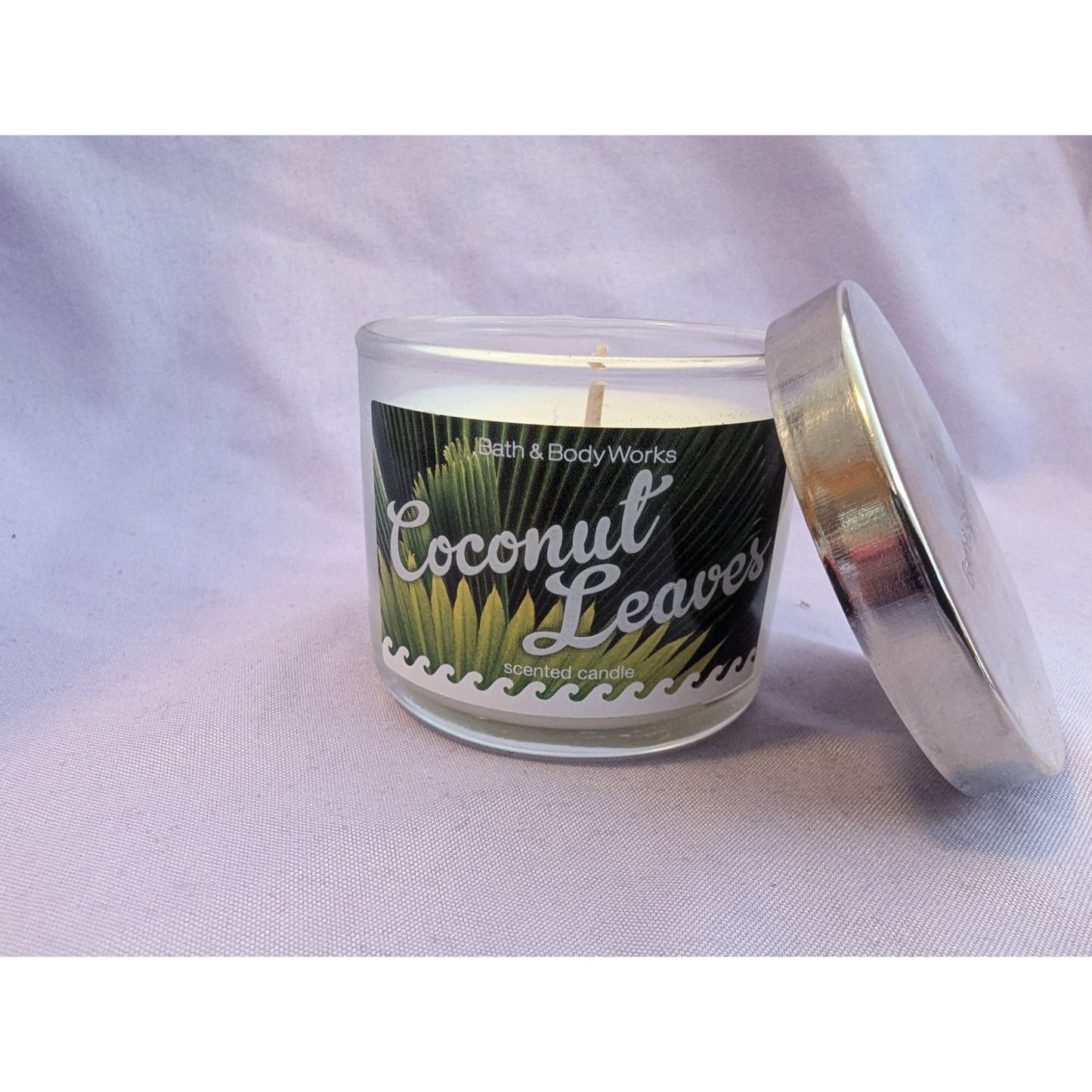 Bath & Body Works Coconut Leaves Scented Candle 1.3 oz With Metal Lid