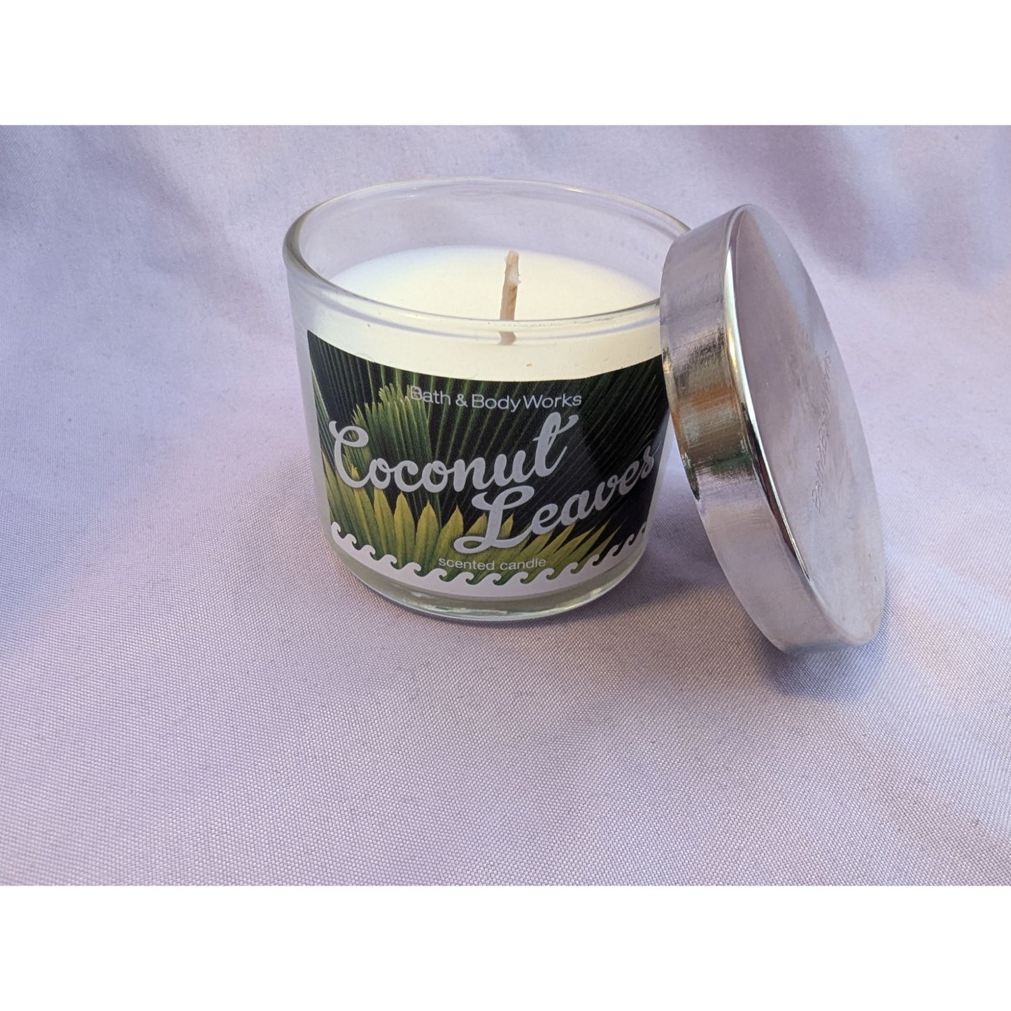 Bath & Body Works Coconut Leaves Scented Candle 1.3 oz With Metal Lid