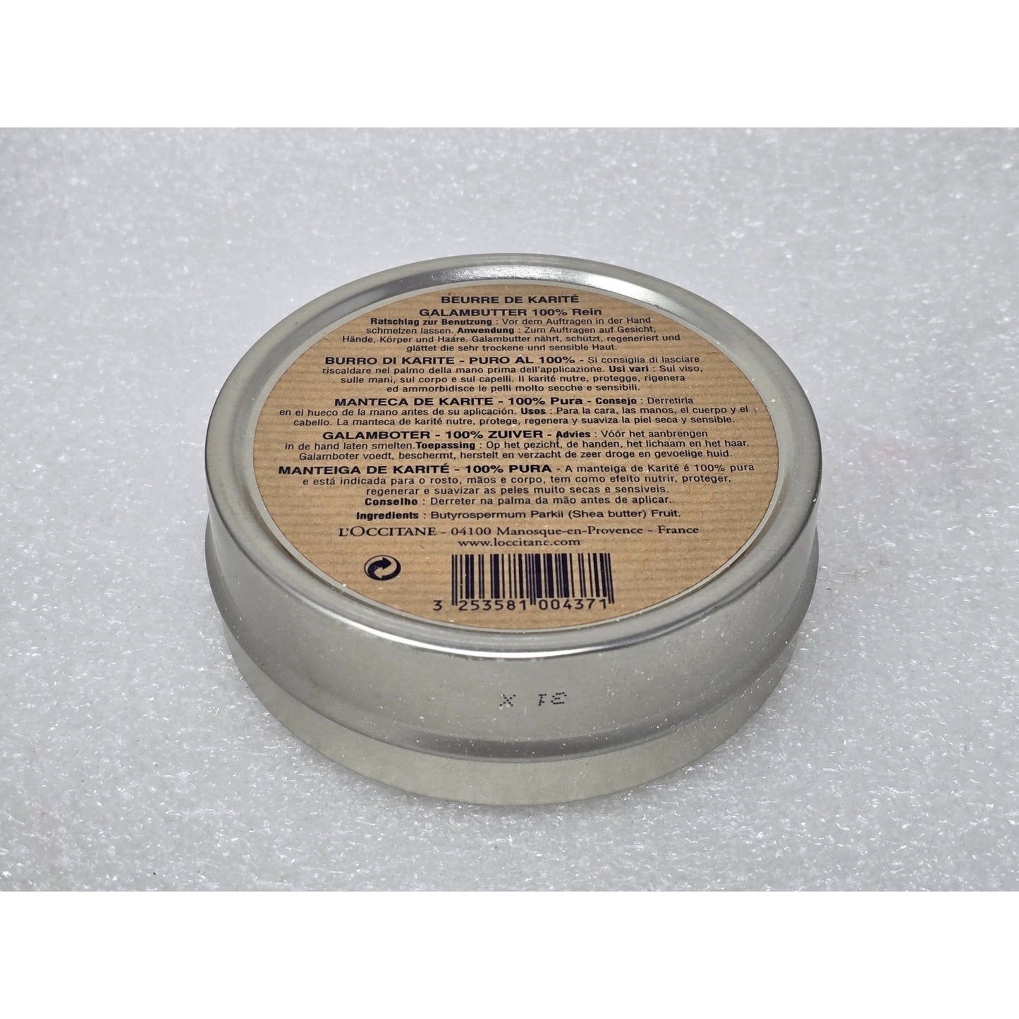 L'Occitane 100% Pure Shea Butter 150ml 4.9 oz Tin Made In France