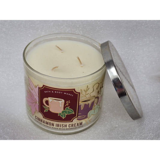 Bath & Body Works Cinnamon Irish Cream 3-Wick Scented Candle 14.5 Oz
