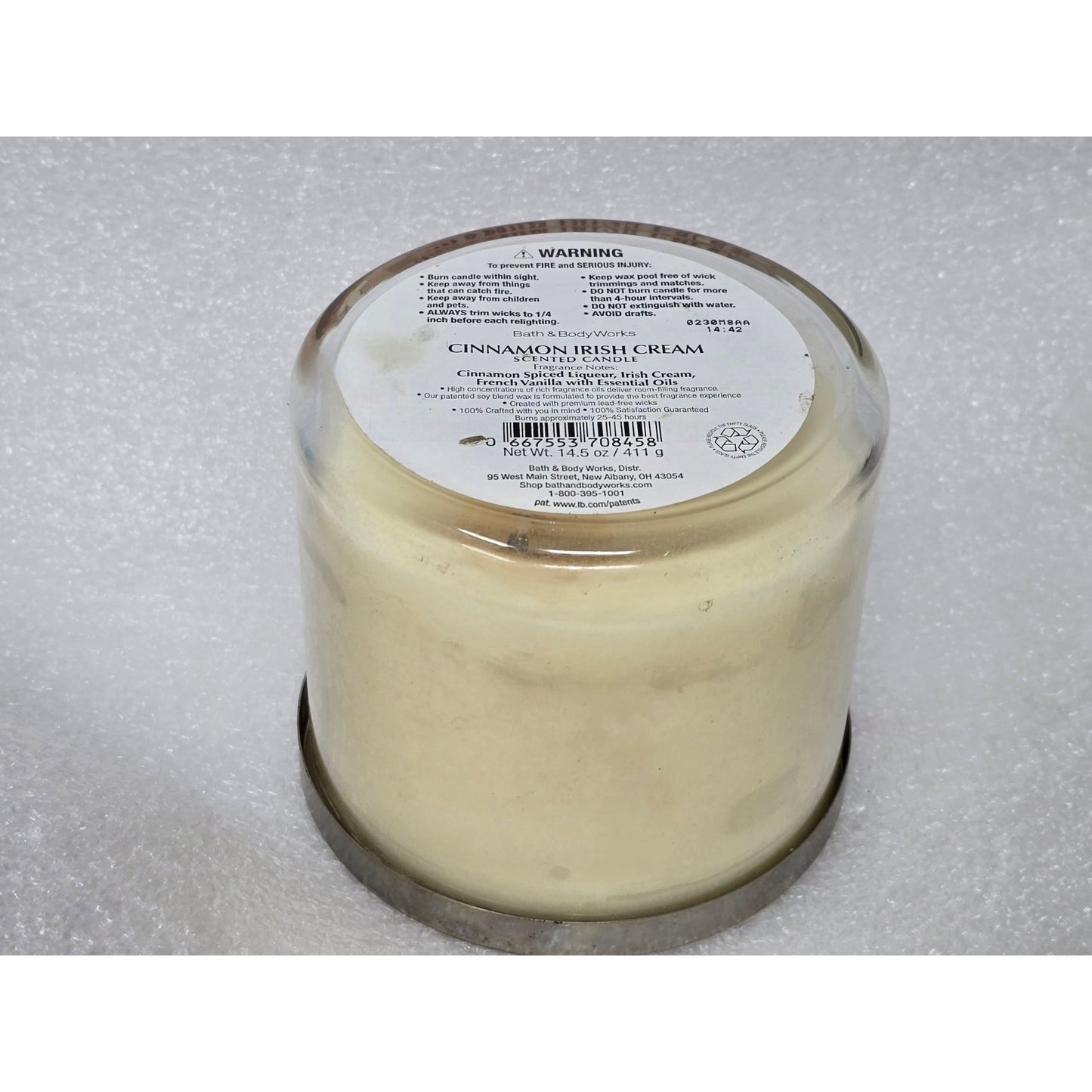 Bath & Body Works Cinnamon Irish Cream 3-Wick Scented Candle 14.5 Oz