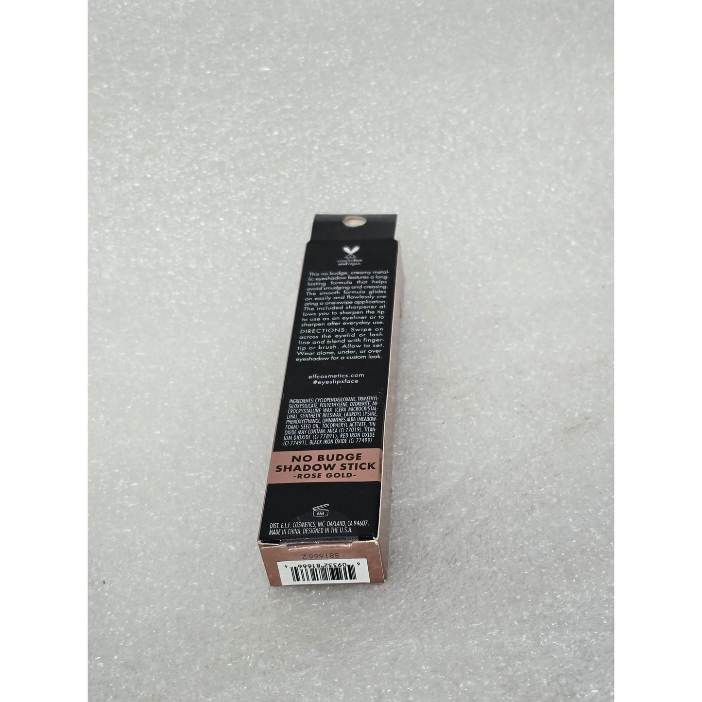 E.L.F. No Budge Shadow Stick Rose Gold Long-Lasting Creamy Metallic Eyeshadow