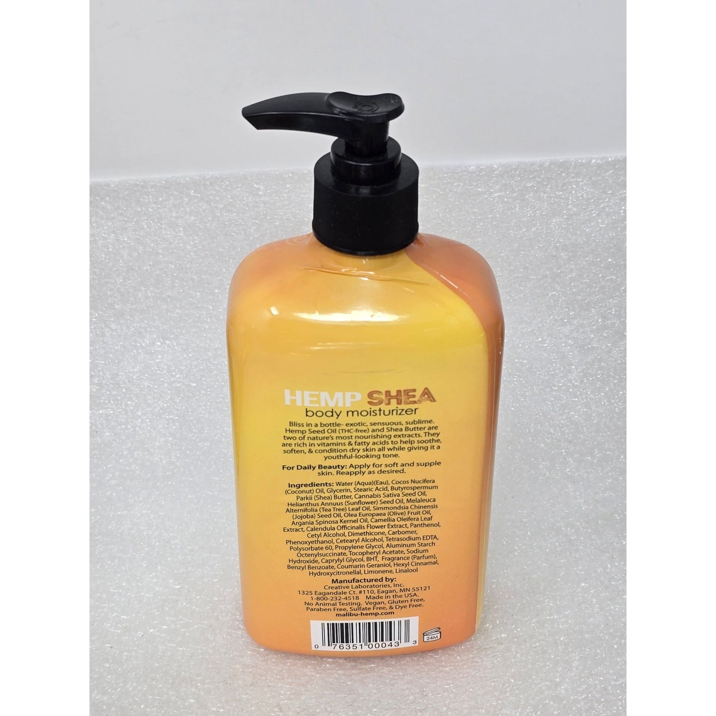 Malibu Hemp Shea Body Moisturizer 18 Fl Oz Shea Butter For Nourished Soft Skin