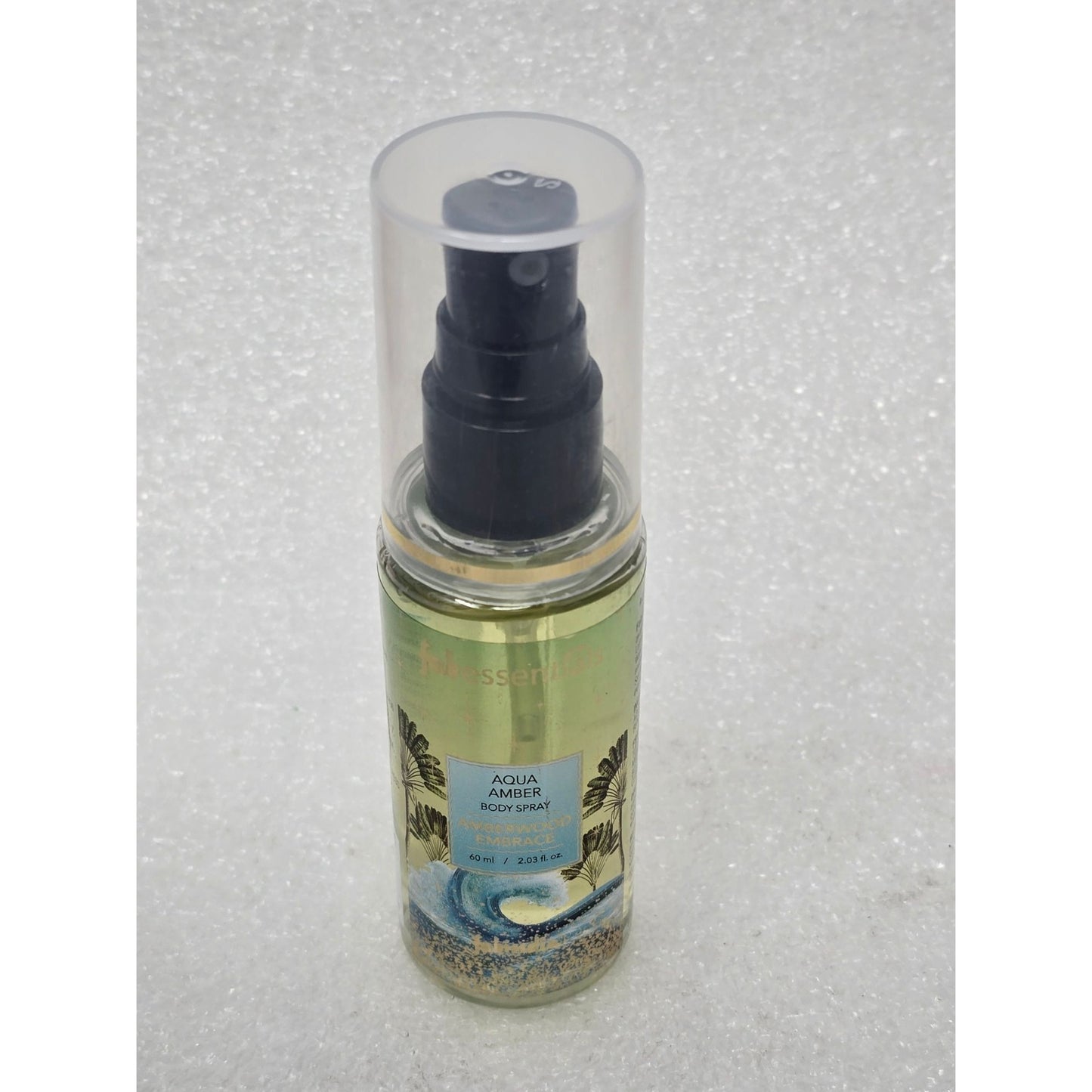 Fab Essentials Amberwood Embrace Aqua Amber Body Spray 2.03 Oz Travel Size