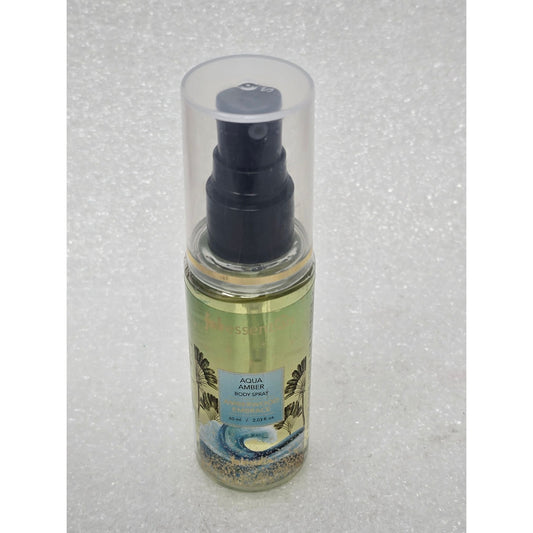 Fab Essentials Amberwood Embrace Aqua Amber Body Spray 2.03 Oz Travel Size