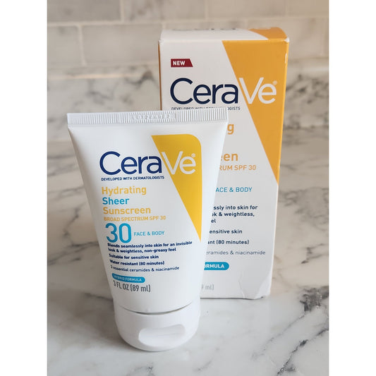 CeraVe Hydrating Sheer Sunscreen SPF 30 Broad Spectrum For Face & Body