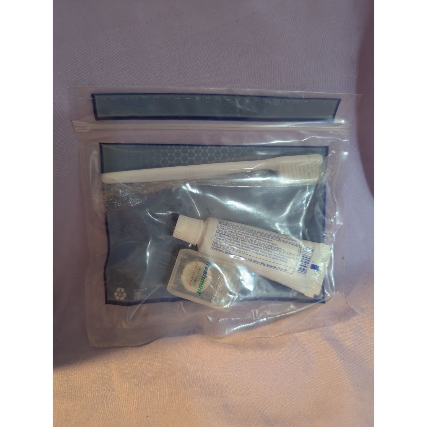 Travel Dental Kit Freshmint Kids Bubblegum Toothpaste Floss Toothbrush in Pouch